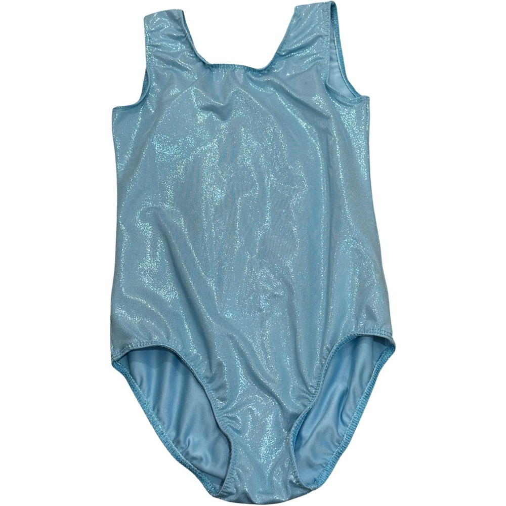 EUC Domusgo Girls Size 6-7 Shimmering Blue Leotard
